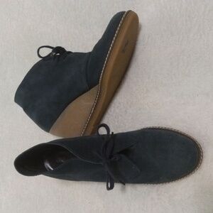 J. Crew MacAlister Dark Teal Suede Chukkas Wedge Booties NWOB